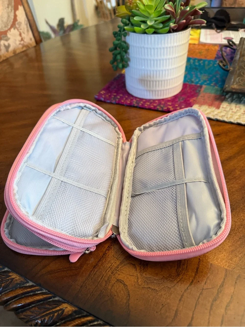 Pink Wristlet Phone Case with Zipper Strap